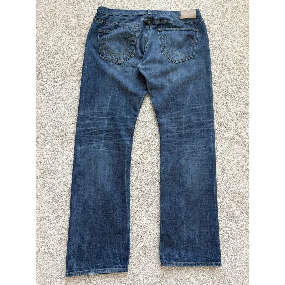 True Religion Jeans Mens 38x32 Rocco Slim Fit Selvedge Edition Medium Wash USA